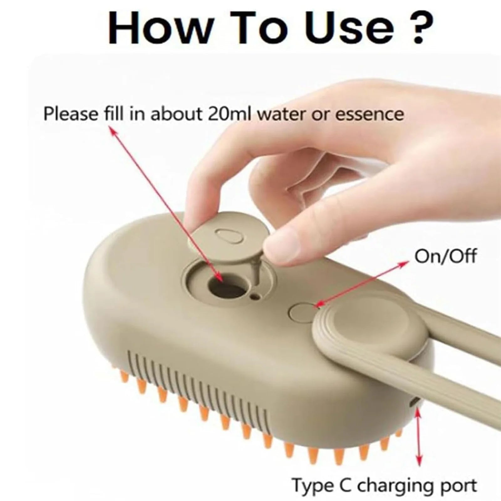 Pet Steam Groomer Brush, New 4 in 1 Cat Steam Brush for Massaging and Cleaning Shedding Pet Hair, Pet Steamy Brushes Multifunctional Hair Removal Comb for Cats Dogs